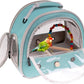 Portable Parrot Travel Cage Carrier with Small Swing Toy&Cage Colorful Toys Set Small Bird Parakeet Bag with Standing Perch Bird Carry Transport Bag (Green, Carreir/Swing)