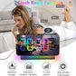 Projection Alarm Clock for Bedroom Ceiling,RGB Digital Clocks Radio with 10 Colors RGB Night Light,Loud Alarm Clock for Heavy Sleepers,USB C Charger Port,Snooze,12/24H,Auto Dimming