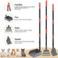 Heeyoo Dog Pooper Scooper, Dog Poop Tray and Rake Set, Pet Waste Removal Scoop with Long Adjustable Sectional Stainless Handles