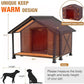 Outdoor Dog House Insulated Large Dog Kennel with Liner for Winter, Heated Dog House 100% Insulated & All-Around Iron Frame