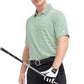 Mens Golf Shirt Moisture Wicking Dry Fit Performance Sport Short Sleeve Striped Golf Polo Shirts for Men