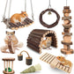 Grddaef Hamster Toys, Guinea Pig Chew Toys Rabbit Enrichment Cage Accessories Toys for Chinchilla Gerbils Rats Bunny Squirrels