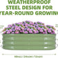 G GOOD GAIN Galvanized Metal Raised Garden Bed Kit - 4x2x1FT Outdoor Planter Box with Safety Edging and Gloves for Vegetables, Fruits, Flowers(Oliver Green, 2PC)