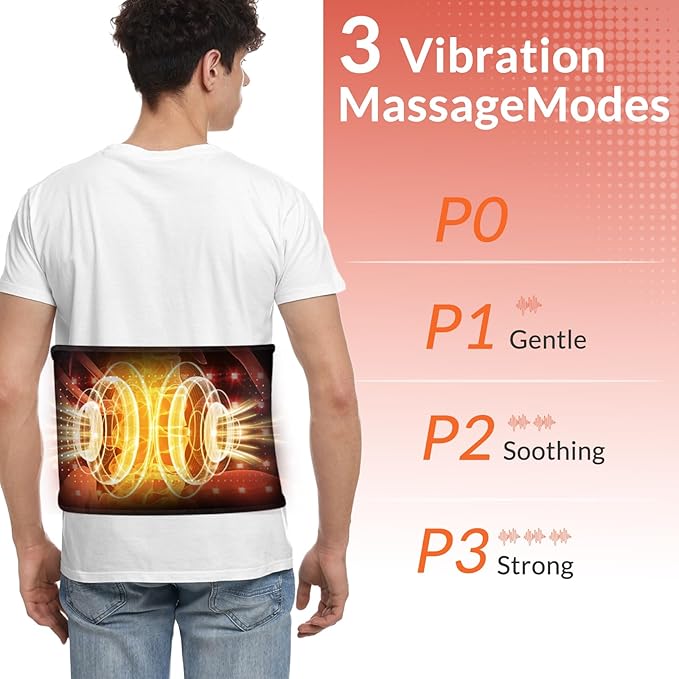Red Light Therapy Belt, Infrared Light Therapy Device with Massage and Timer, Rechargeable 660nm&850nm Red Light Therapy for Body Pain Relief（7.9 * 47’‘）