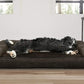 Furhaven Cooling Gel Dog Bed for Large/Medium Dogs w/ Removable Bolsters & Washable Cover, For Dogs Up to 55 lbs - Plush & Suede Sofa - Espresso, Large
