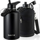 COKTIK 84oz Half Gallon Water Bottle - Triple Insulated Stainless Steel Flask, 48hr Cold Retention, Leakproof & BPA-Free, Large Water Jug for Gym, Hiking, Camping, Outdoor Sports (Midnight)