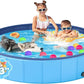 YSJILIDE Portable Dog Pool PVC Pet Swimming Pool Bathtub Collapsible Dog Pool, Hard Plastic Pool for Pets to Swim and Bath (L-64"x 12" Blue)