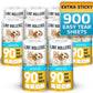 Lint Rollers 900 Sticky Sheets, 10 Spare Rollers,10 Pack of Refills Only. Pet Hair Remover for Clothes, Furniture, Couch, Carpet, Dog Hair Remover, Cat Hair Remover, Animal Fur, Fuzz