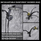 High Pressure Rain Shower Head: Upgrade Shower Heads with Handheld Spray Combo with Fixed Showerhead and 10 Sprays Handheld Shower Head, Detachable Showerheads Built-in Magnetic Docking and Power Jets