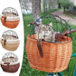 Bike Pet Basket, Wicker Bike Basket for Small Dogs Cats Pet Carrier Front Basket with Wire Mesh Cover and Lid, Wicker Basket for Dogs and Cats, Rattan Storage Basket, 11.81 * 9.84 inch (A)