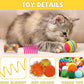Kitten Toys, 60PCS Cat Balls Springs Toy Set, Cat Mouse Toy, Kitten Sparkle Crinkle Balls Furry Soft Pom Pom