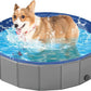 YSJILIDE Portable Dog Pool PVC Pet Swimming Pool Bathtub Collapsible Dog Pool, Hard Plastic Pool for Pets to Swim and Bath (S-32"x 8" Dark Grey)