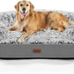 3.7 inch Thickened Orthopedic Dog Beds for Large Dogs, Supportive Dog Sofa Bed with 28D Egg-Crate Foam, Removable Washable Plush Cover, Waterproof Lining, Half-Round Design for Puppy, Senior Dog