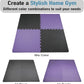 AIRHOP Upgraded 0.79" Extra Thick 48 Sq Ft High-Density Eva Foam Exercise Gym Mats, 12 Pcs Large Interlocking Puzzle Floor Tiles (24"x24") for Home Gym, Black&Purple