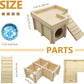Wooden Hamster Hideout Hamster Wood House with Ladder Hides Platform Decor Detachable Small Animals Cage Accessories for Rat Gerbils and Other Small Pets