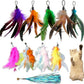 LogFaadCoi 10-Pack of Vibrant Feathered Cat Toy Refills: Perfect Wand Attachments for Indoor Cats, Enhance Your Pet's Playtime with These Exciting Replacement Feather Cat Toys