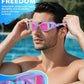 Swim Goggles, Unisex Adult Swimming Goggles Anti Fog Anti UV No Leakage Wide View for Men Women Youth