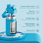 Kids Insualated Water Bottle with Straw - 12oz Stainless Steel Water Bottle with Dual Spouts, Leak-Proof, BPA-Free, Double Wall Vacuum Keeps Cold for 24 Hours for Sports, Travel, School (Azure Blue)