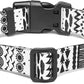 Mercano Adjustable Dog Collar - Special Design Patterns, Soft Nylon Comfortable Sturdy Pet Collar for Small Medium Large Dogs (L, Black White B)