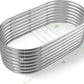 Land Guard 24“ Tall Galvanized Raised Garden Bed Kit, Galvanized Planter Garden Boxes Outdoor, Oval Large Metal Raised Garden Bed for Vegetables (Classic Silver, 4×2×2ft)