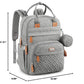 BabbleRoo Diaper Bag Backpack - Baby Essentials Travel Tote - Multi Function Waterproof Diaper Bag, Travel Essentials Baby Bag with Changing Pad, Stroller Straps & Pacifier Case - Unisex, Light Gray