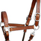 Exion Leather Horse Halter with Fancy Stitching | Black & Brown Padded Halter with Silver Brass Hardware | Quick-Release Snap | Adjustable Leather Halter – Cob, Full, Over, Pony Sizes