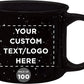 DISCOUNT PROMOS Custom Ceramic Campfire Coffee Mugs 13 oz. Set of 100, Personalized Bulk Pack - Perfect for Tea, Espresso, Cappuccino, Hot Cocoa - Black