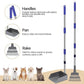 Heeyoo Dog Pooper Scooper, Dog Poop Tray and Rake Set, Pet Waste Removal Scoop with Long Adjustable Sectional Stainless Handles