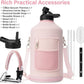 1 Gallon Water Bottle Insulated | Thickened Stainless Steel Vacuum Metal Water Jug | Portable Sports Large for Gym and Hiking with Straw, Carrier Bag, Handle Strap | BPA-Free 128 oz
