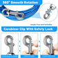 Dog Tie Out Cable 10/15/20/25/30 FT Runner for Yard Steel Wire Cable with Durable Superior Clips Blue Chains for Outside Dog Lead for Large Up to 165 Lbs