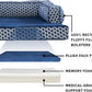 Furhaven Memory Foam Dog Bed for Large Dogs w/ Removable Bolsters & Washable Cover, For Dogs Up to 125 lbs - Plush & Woven Decor Comfy Couch Sofa - Diamond Blue, Jumbo Plus/XXL