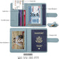 Melsbrinna Rfid Passport Holder for Travel women/Men, Cute Passport Wallet Rfid Blocking Card Slots, Rfid Passport Cover/CaseTravel Wallet, Passport Book Holder (2, Blue1Blue2)
