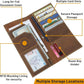WANDERINGS Genuine Leather Passport Wallet - 4.25 x 9 - Large Leather Passport Holder for Travel - Folding Leather Travel Wallet Case with RFID Blocking, Travel Organizer for Men and Women