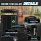 Inflatable Cold Plunge Tub with Step, 1 HP Water Chiller for Ice Bath Tub, Hot & Cold Mode Machine with Ozone, Smart WiFi, Dual Filters, Fast Cooling, 115 Gallon, 39" L x 39" W x 35.4" H