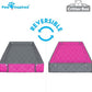 Paw Inspired Critter Box Washable Cage Liner, Reversible Fleece Bedding with Raised Sides for Guinea Pigs and Other Small Animals (2x4 (12" Grids), Gray/Pink)