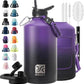 1 Gallon Water Bottle Insulated | Thickened Stainless Steel Vacuum Metal Water Jug | Portable Sports Large for Gym and Hiking with Straw, Carrier Bag, Handle Strap | BPA-Free 128 oz