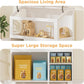 Hamster Cage, Large Hamster Cage with Storage Cabinet, Large Habitat with Easy View Acrylic Panels, Wooden Small Animal Cages for Guinea Pigs, Rabbits, Gerbils, Hedgehogs, White