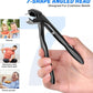Toenail Clippers for Seniors Ingrown Thick Toenails, 2025 Angled Head Toe Nail Clippers with Catcher, Heavy Duty 45° Slanted Toenail Clippers, 37mm Wide Opening Nail Cutter with Long Handle, 6PCS