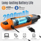 Casfuy New 6-Speed Dog Nail Grinder - 50% More Power Dog Nail Trimmers with 2 LED Lights Quiet 7h Running Time Electric Pet Nail Grinder File Toenail Grinder for Large Medium Small Dogs & Cats (OR)