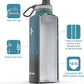 Coolflask Water Bottle 87 oz with Straw, 2/3 Gallon Insulated Stainless Steel Large 3 Lids Big Water Jug for Sports or Office, Non-BPA Keep Cold Up to 48 Hrs or Hot Up to 24 Hrs, Samurai Cyan
