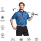 Men's Golf Polo Shirts Short Sleeve Striped Performance Moisture Wicking Dry Fit Golf Shirts for Men