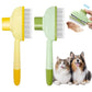 Flea Combs for Cats and Dogs with Release Button,Long & Short Stainless Steel Teeth for Deshedding, Fine Tooth Pet Brushes for Grooming Pet Hair Removal for Long and Short Hair 2 Pack