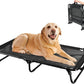 Elevated Dog Bed, Foldable Pet Bed with No Assembly, Cooling Raised Bed with Breathable Mesh, No-Slip Feet Durable Dog Cots Beds for Indoor & Outdoor Use, Black (L:43"x23"x7")