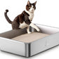 Stainless Steel Litter Box, Large Metal Cat Litter Box with High Sided for Big and Small Cats, Kitty Litter Boxes, Non-Stick, Easy to Clean, Odor-Free, Cat Toilet，Litterbox