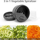 3 in 1 Vegetable Spiralizer Slicer, Adjustable Zucchini Carrot Noodle Maker, Cucumber Spiral Cutter, Easy to Use Kitchen Tool（Dark Grey）