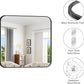 FORBATH Bathroom Mirror 30" x 30", Large Square Wall Mirror with Black Aluminum Frame Rounded Corner, Wall Mounted Mirror for Bathroom Bedroom Entryway Living Room