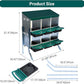 Nesting Boxes for Chickens, Chickens Laying Boxes for Chicken Coop with Legs, 6 Compartments Chicken Nesting Boxes, with Removable Tray, Easy Cleaning, for Hens Outdoor Chicken Coop Farm Yard, Green