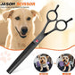 JASON 7.5" Dog Grooming Scissor - Professional Thinning Shear with 37 Teeth Japanese Stainless Steel Blender Scissors for Dogs, Cats and Other Pets (Thinning, Black)