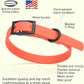 Dogline Biothane Waterproof Dog Collar Strong Coated Nylon Webbing with Black Hardware Odor- Proof for Easy Care Easy to Clean High Performance Fits Small Medium or Large Dogs, Coral
