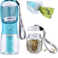 Dog Water Bottle with Food Container & Poop Bag Holder, Travel Water Bowl, Portable Pet Dispenser, Dog Stuff Accessories Items, Puppy Essentials Necessities for Yorkie Chihuahua Walking Hiking